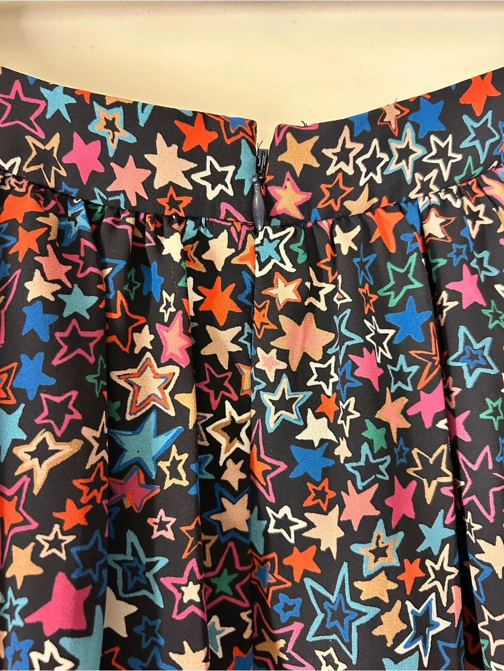 J. Crew tiered Skirt with Multicolor Star Print
